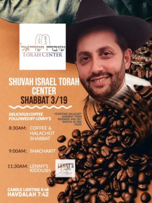 Shabbat, March 19th, 2022 - Shuvha Israel Torah Center